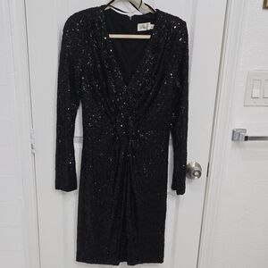 Elegant Black Sequin Dress